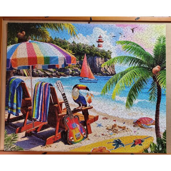 Springbok Puzzle 1000 Piece Tropical Paradise Pre-Owned - Picture 6 of 7